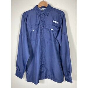 Habit Men’s Long Sleeve Performance Fishing Shirt Peacoat Blue Small UPF 40+